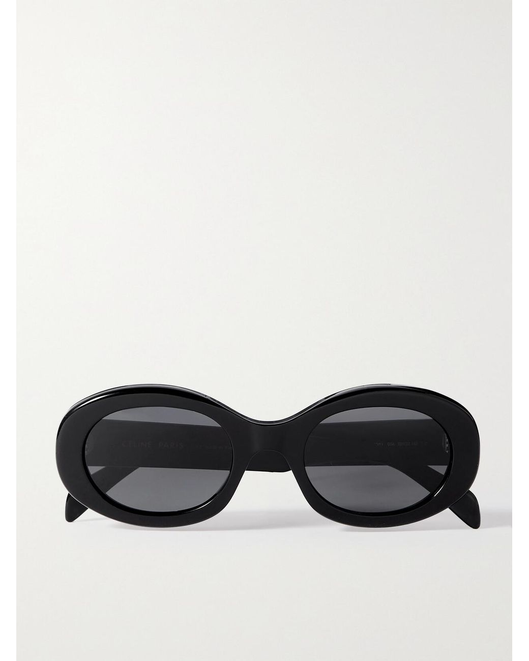 Céline Black Triomphe Oval-Frame Acetate Sunglasses