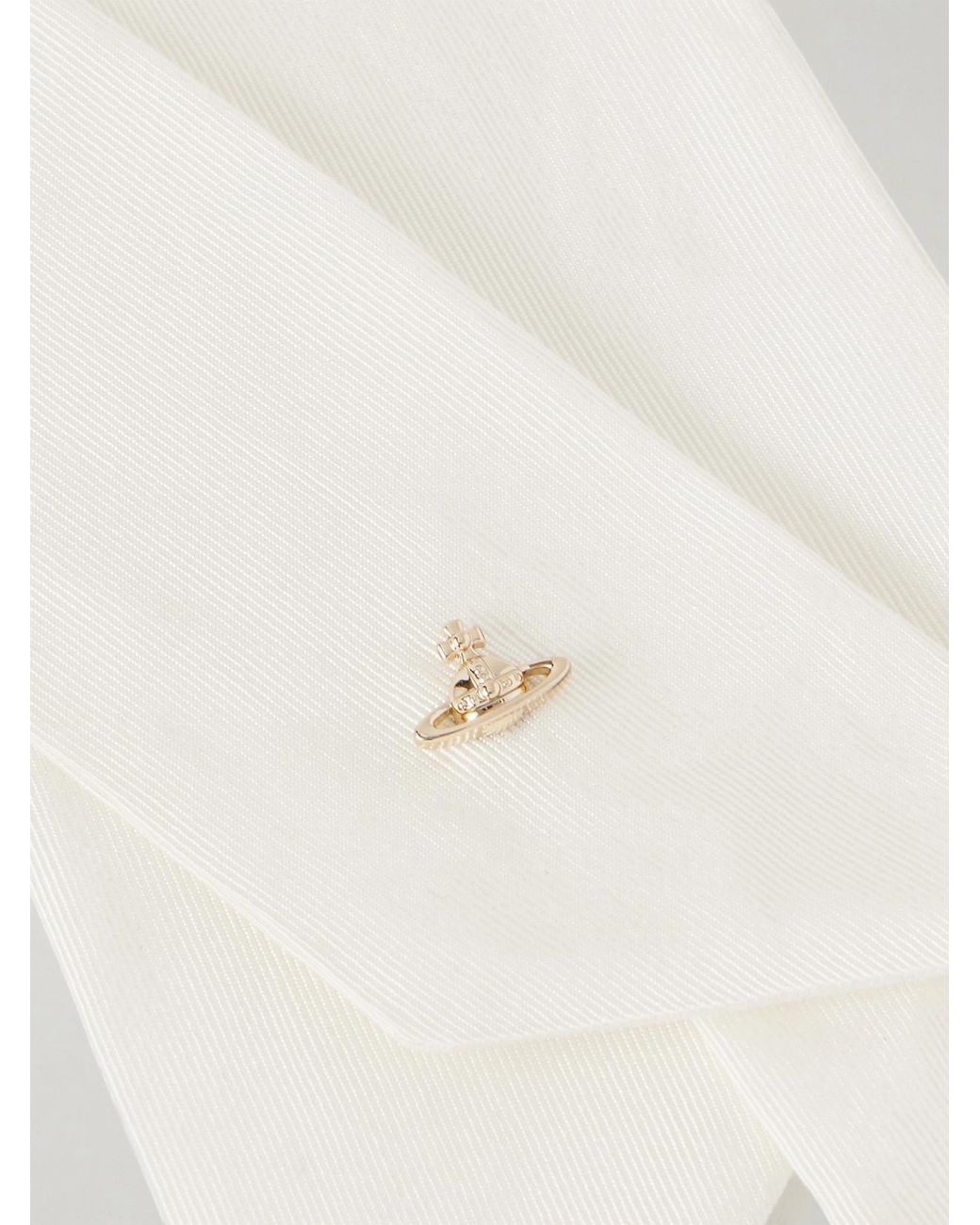 Vivienne Westwood White Julia Bow-Detailed Embellished Twill Hair Clip