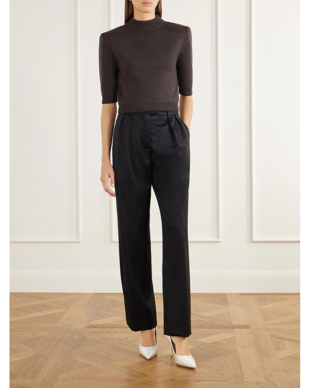 Willy Chavarria Gray Chavela Cropped Wool Sweater