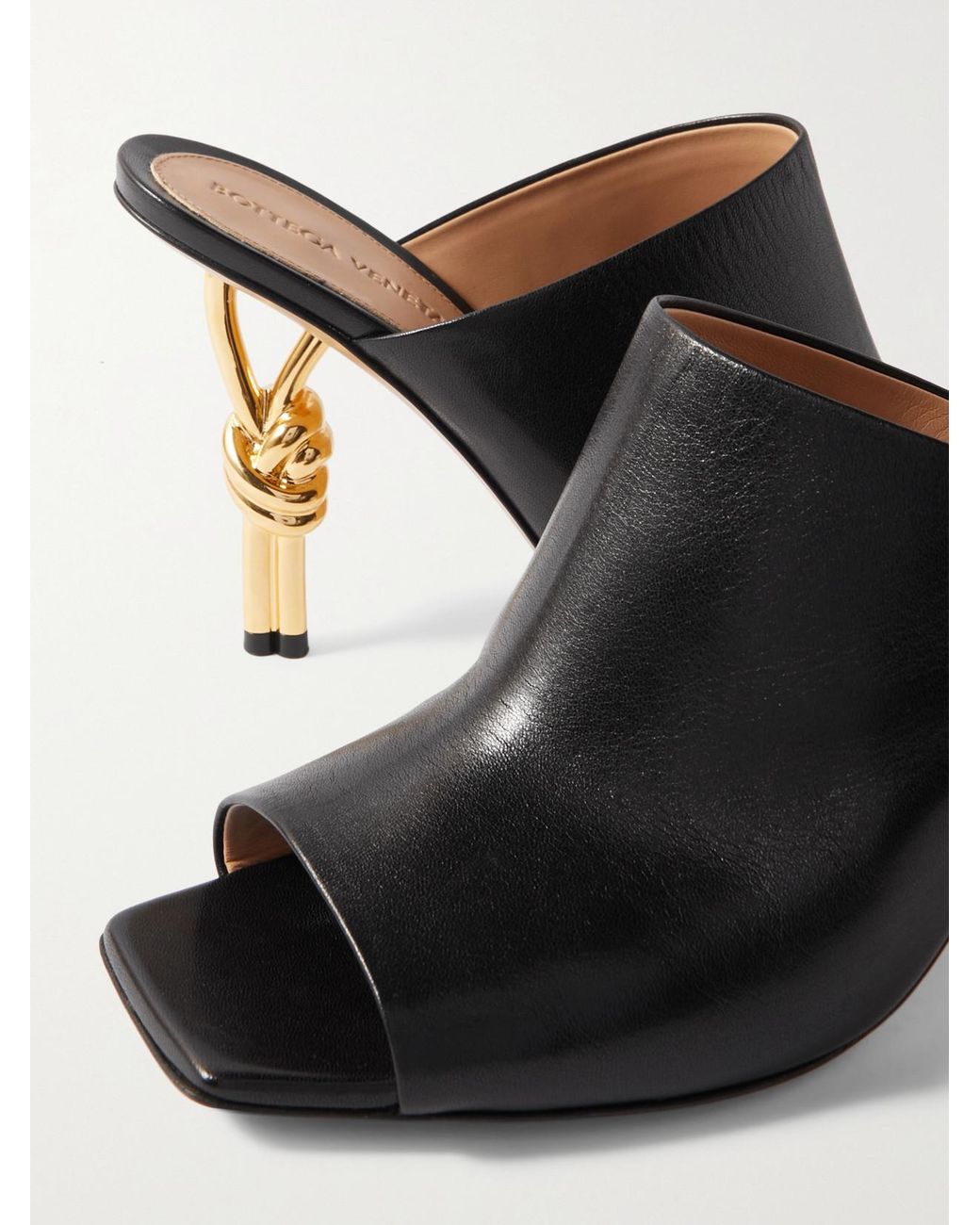 Bottega Veneta Black Leather Mules