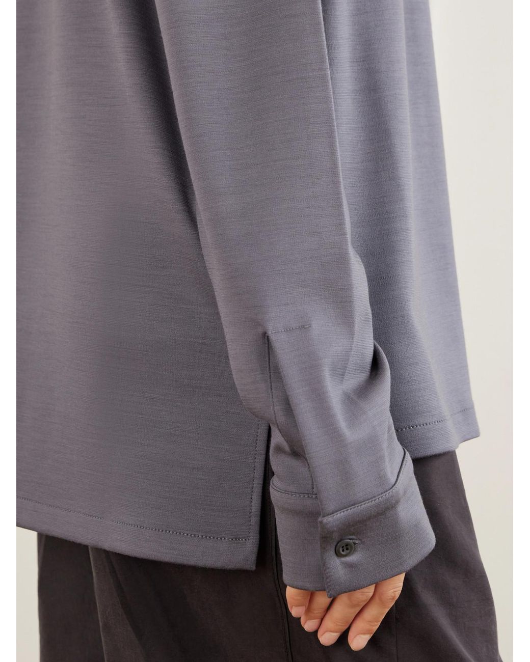 Rier Purple Polar Jogging Virgin Wool Half-Zip Sweatshirt