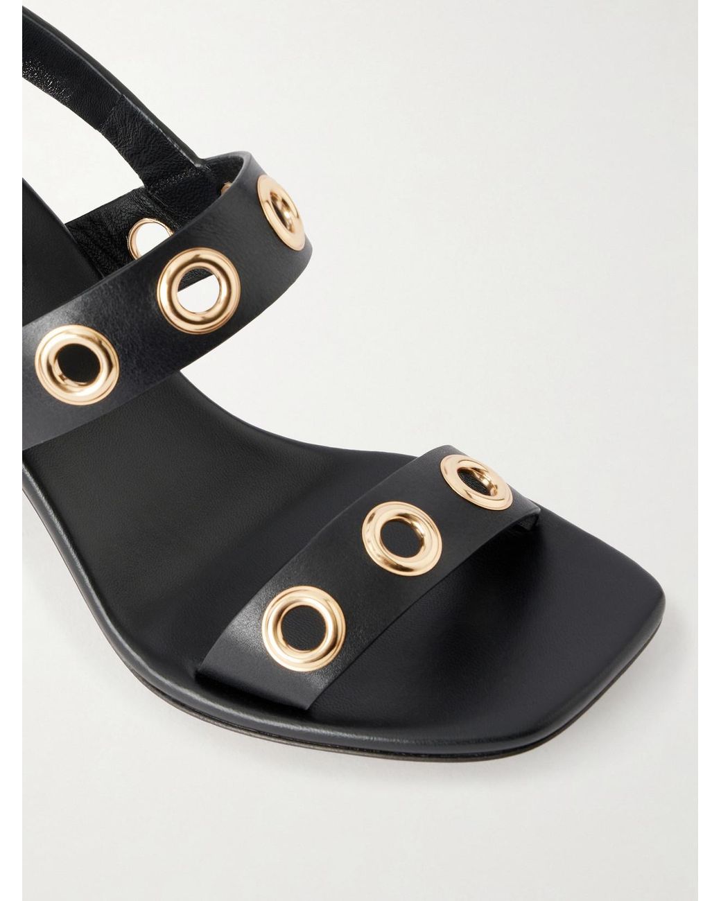 Chloé Black Embellished Leather Sandals