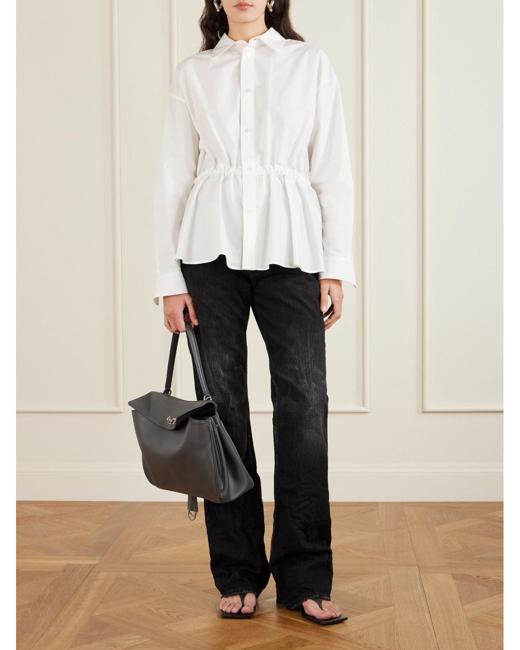 Balenciaga Black Rodeo Medium Leather Shoulder Bag