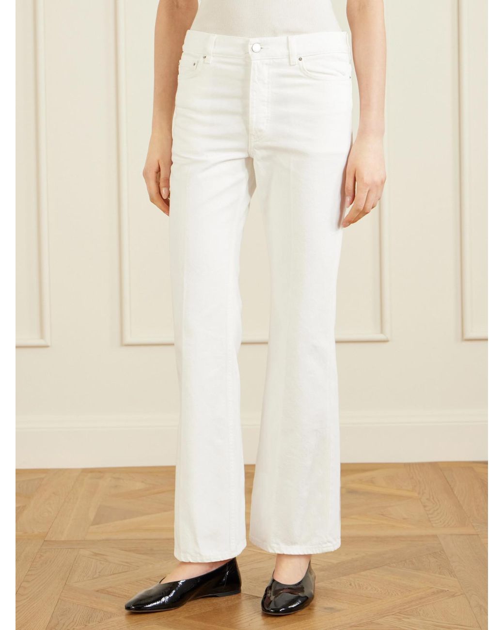 Totême White Kick Organic Flared Jeans