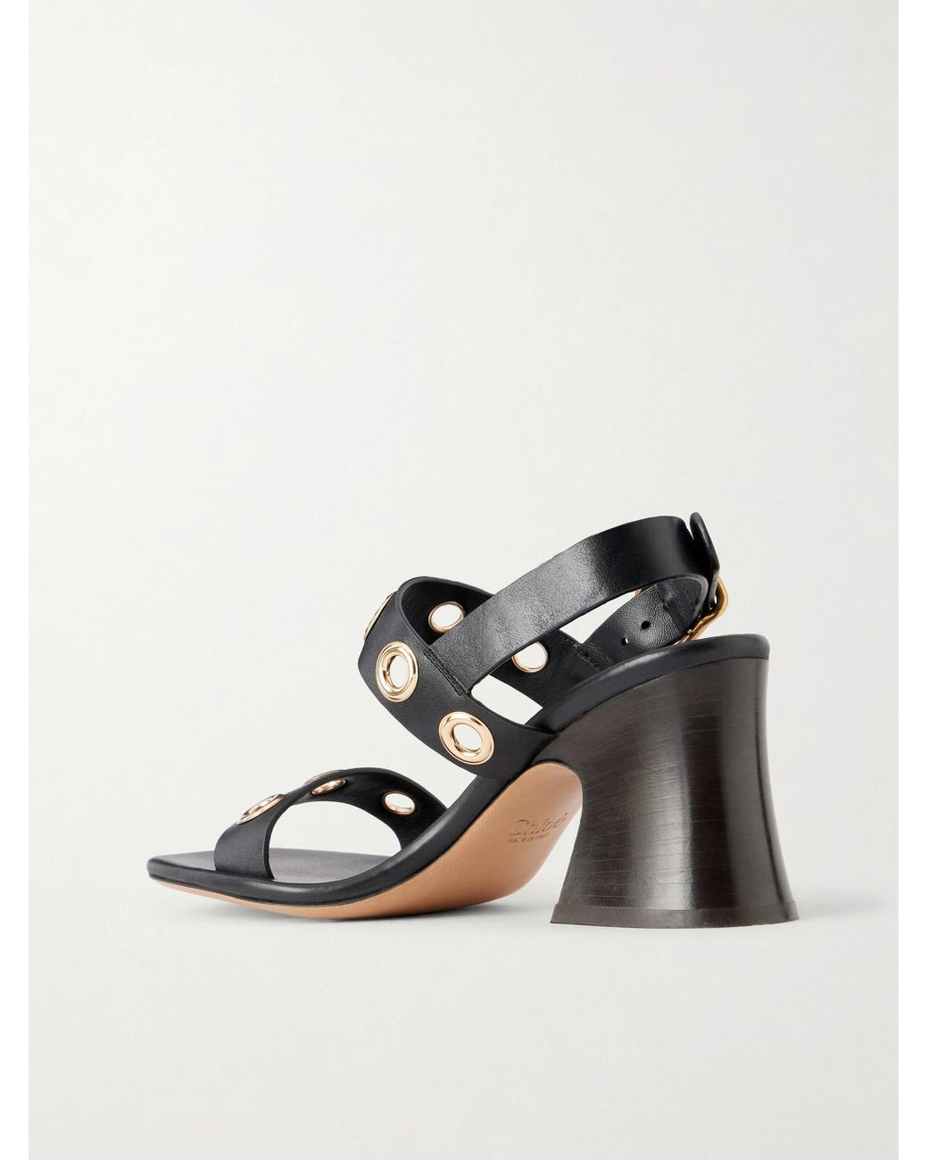 Chloé Black Embellished Leather Sandals