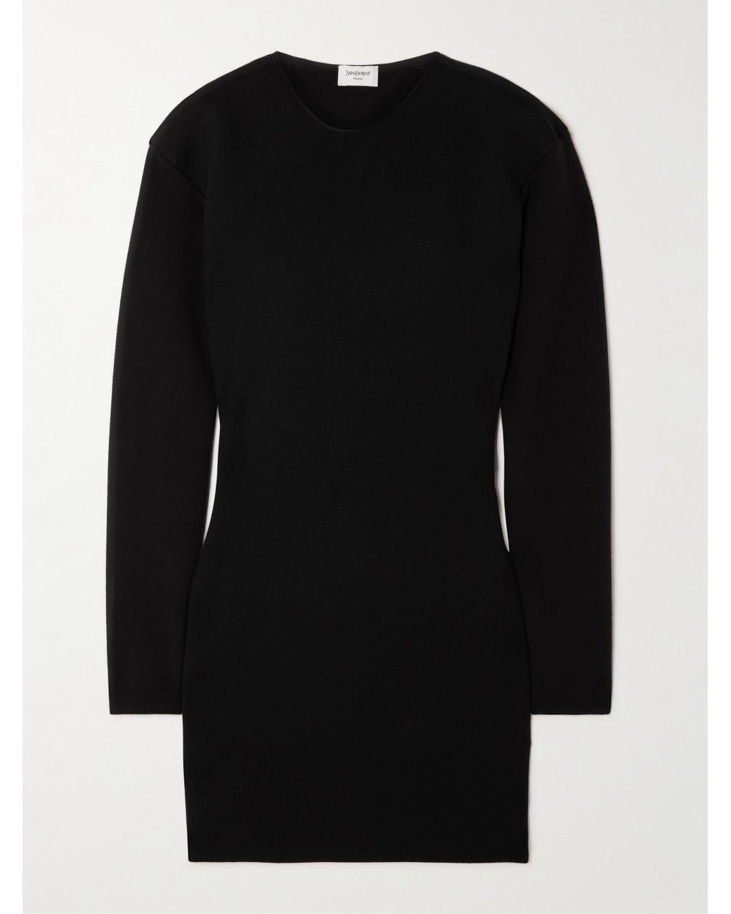 Saint Laurent Black Wool-Blend Mini Dress
