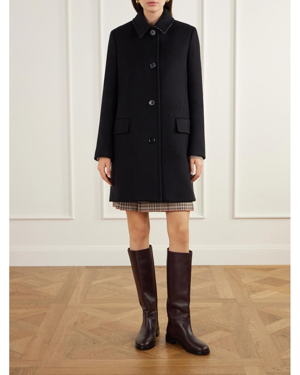 Burberry Black Gosford Wool And Cashmere-Blend Felt Coat