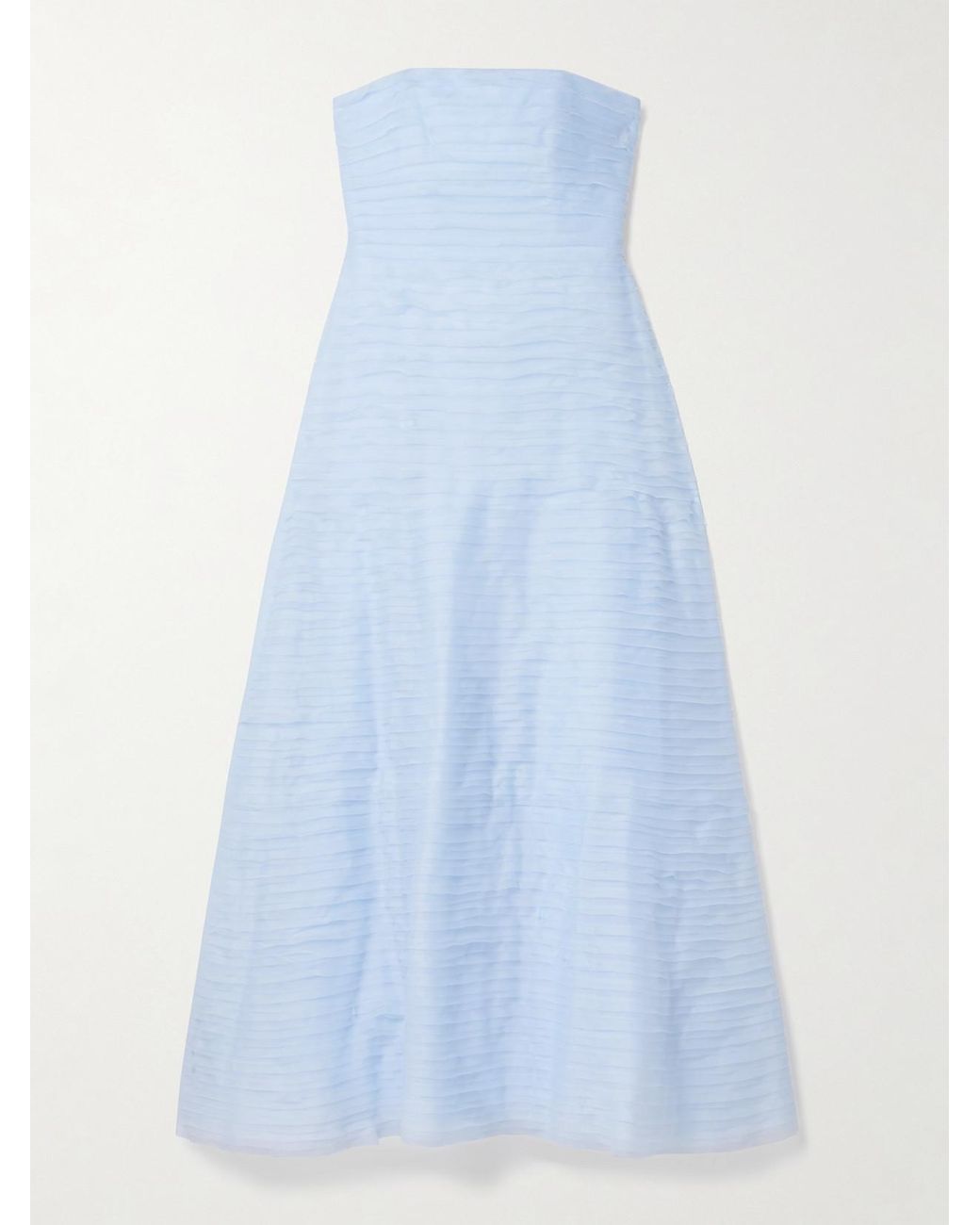 Aje. Soundscape Strapless Layered Chiffon Gown in Blue | Lyst UK