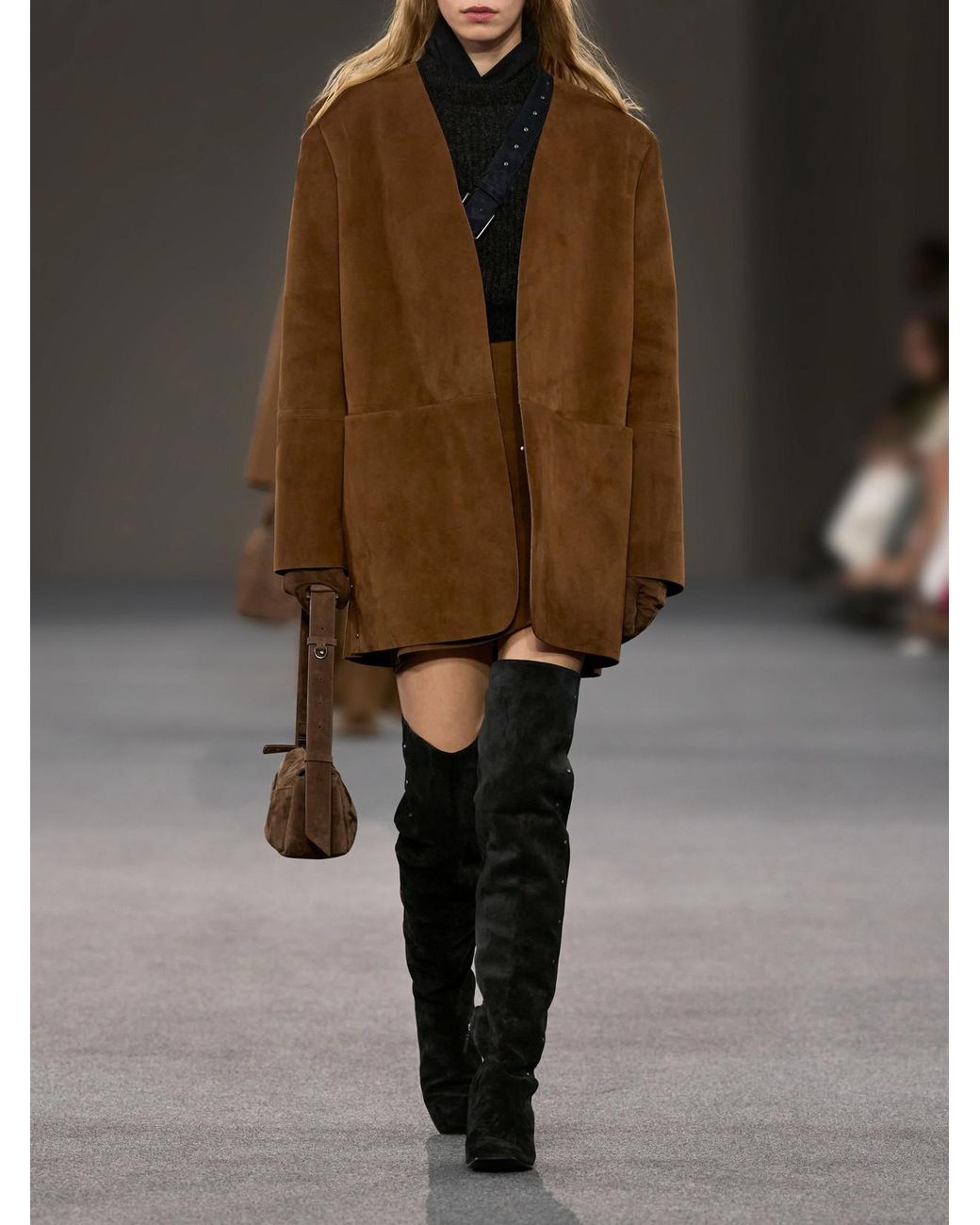 Max Mara Black Maspietra Studded Paneled Suede Over-The-Knee Boots