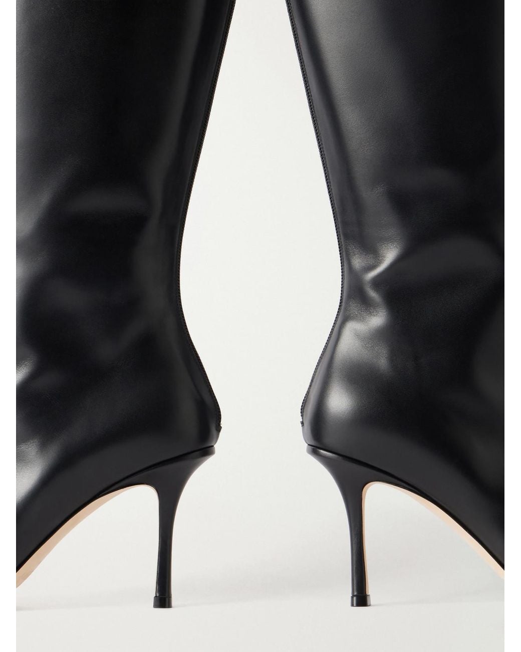 Jimmy Choo Black Agathe 85 Leather Knee Boots