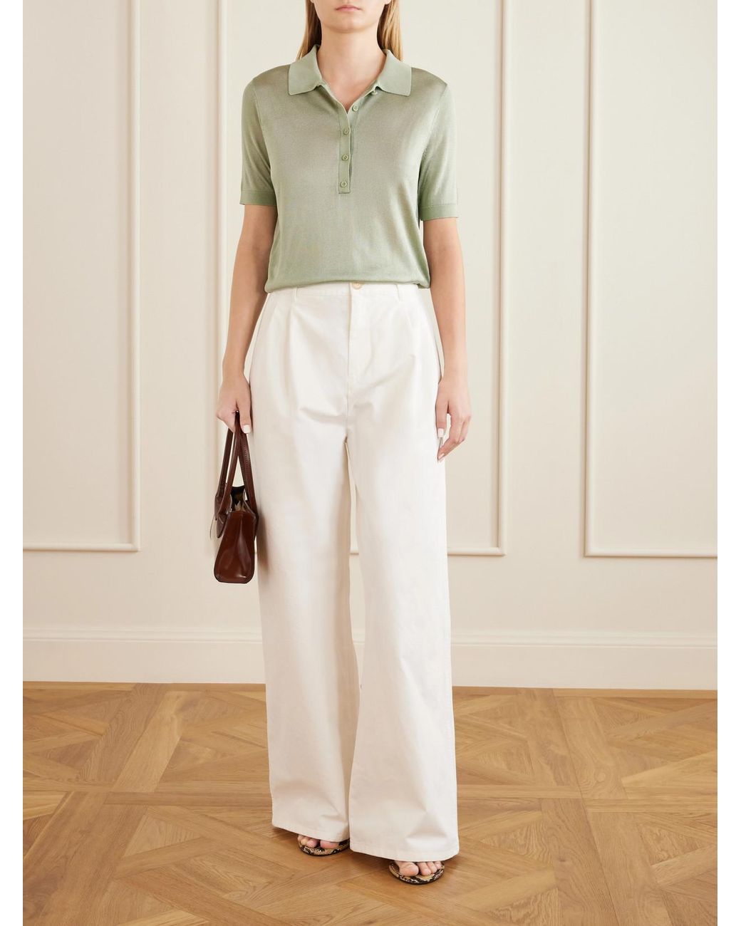 Theory Green Piqué Polo T-Shirt