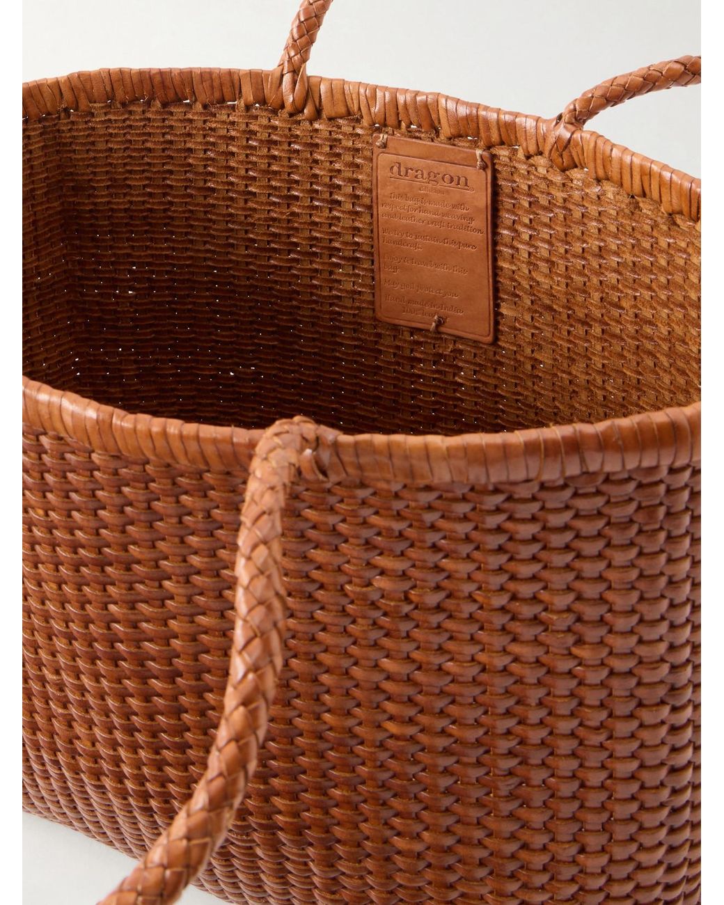 Dragon Diffusion Brown B Weave Leather Tote