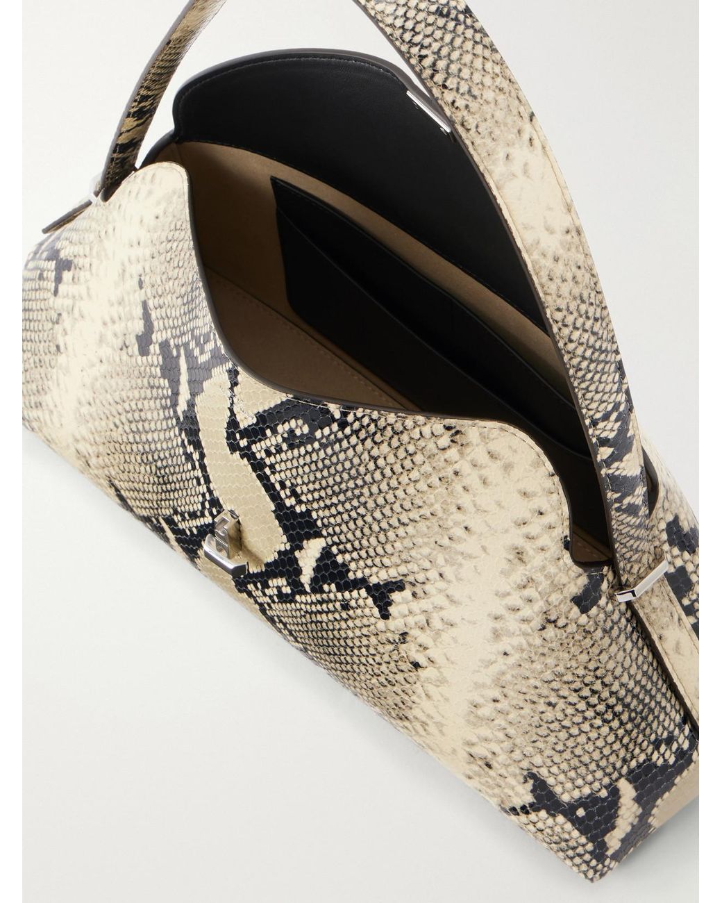 Totême Natural T-Lock Snake-Effect Leather Shoulder Bag