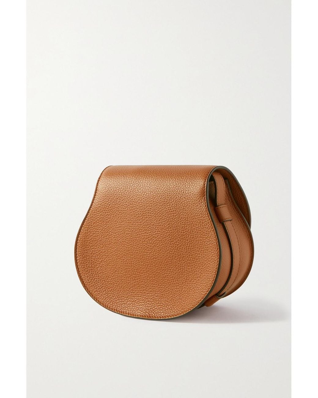 Chloé Brown Marcie Mini Textured-Leather Shoulder Bag