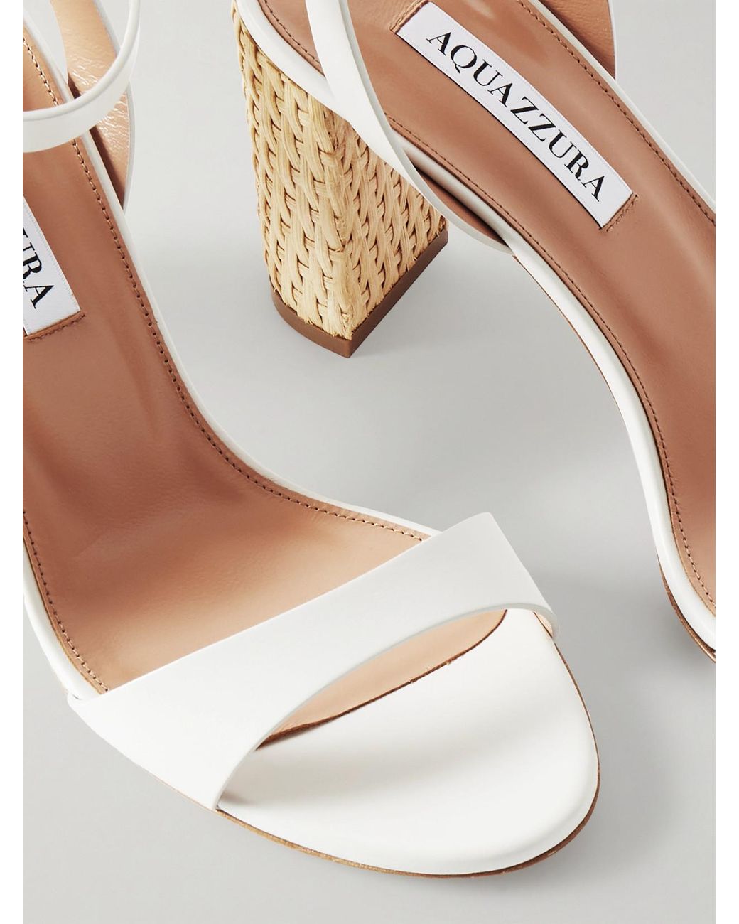Aquazzura Natural Sunseeker 85 Leather Sandals