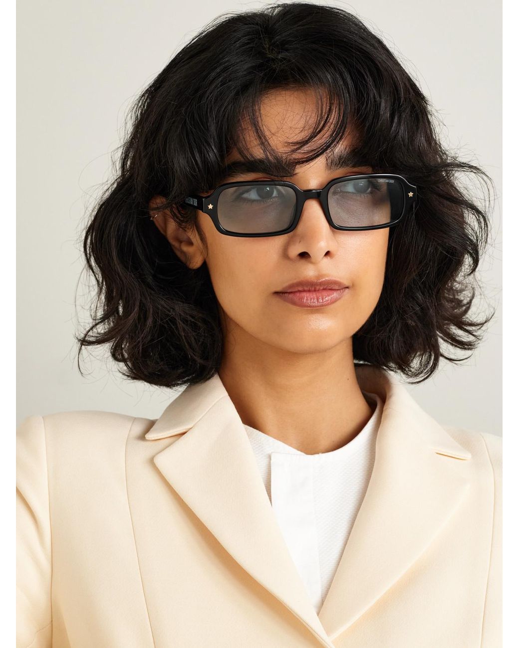 Dior Black Diorpacific S3I Rectangular-Frame Acetate Sunglasses