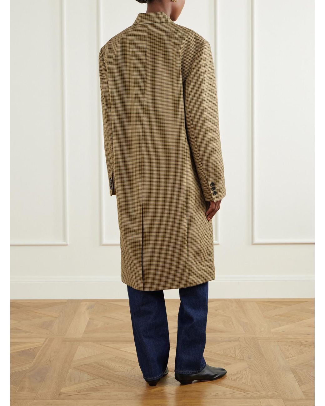 Tibi Natural Checked Twill Coat