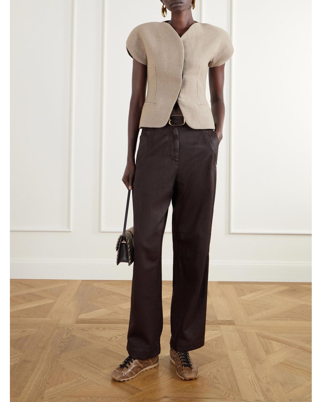 Jacquemus Brown Les Tennis Snake-Effect Leather Sneakers