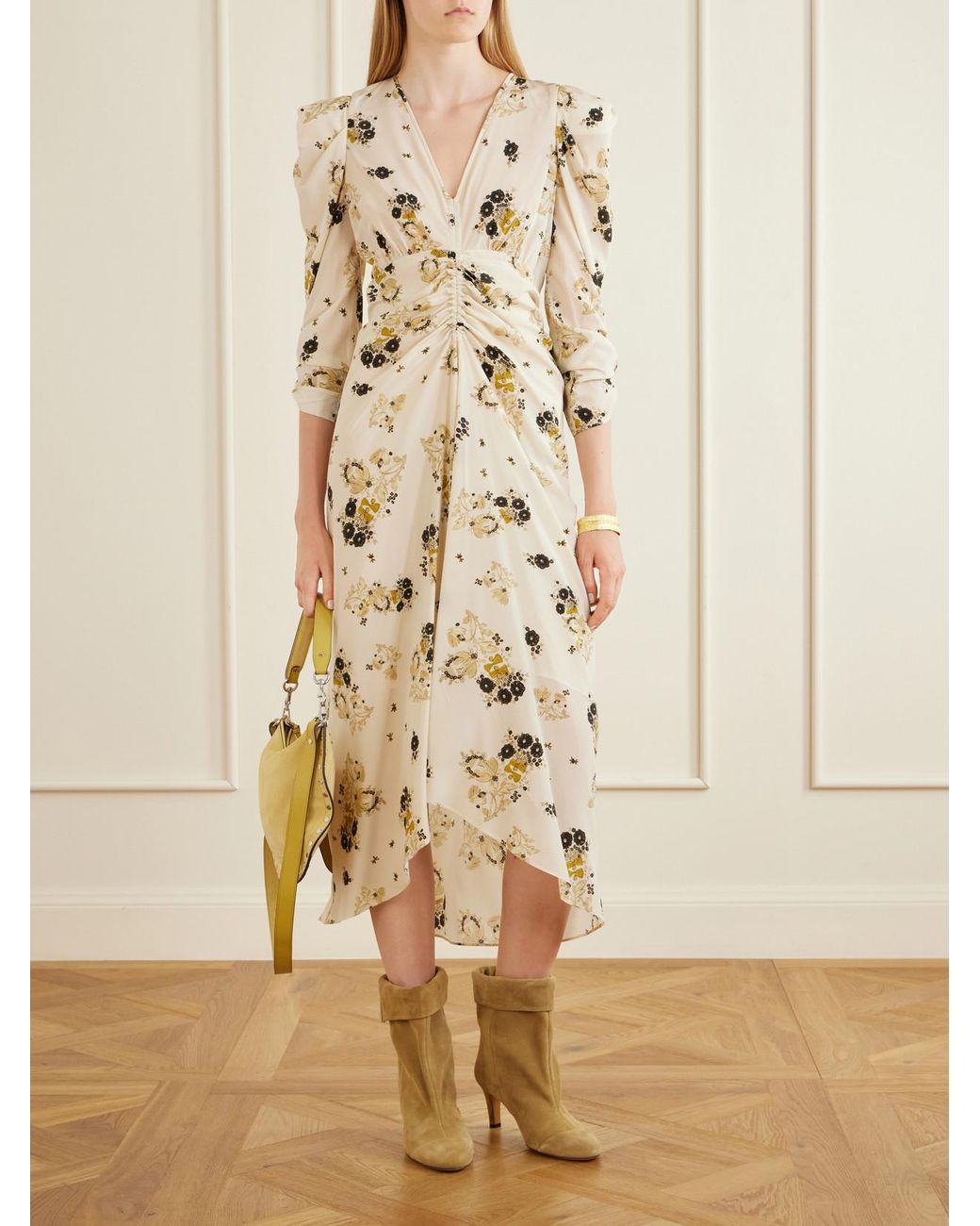 Isabel Marant Natural Eldra Suede Ankle Boots