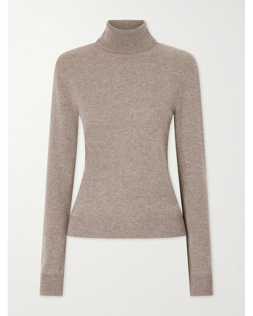 Saint Laurent Natural Cashmere Turtleneck Sweater