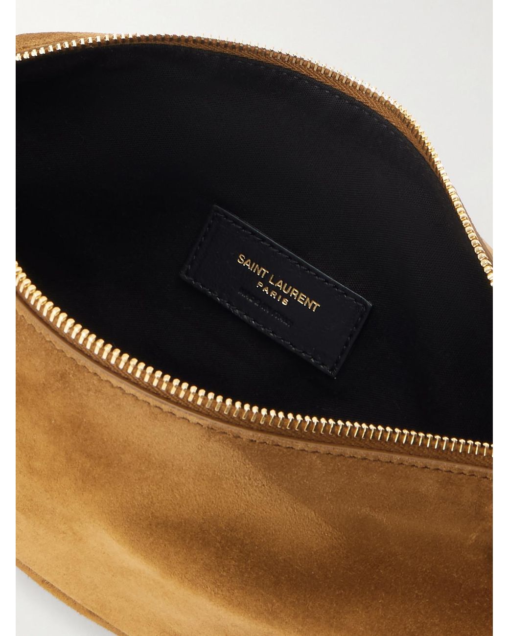 Saint Laurent Brown Amalia Mini Suede Shoulder Bag