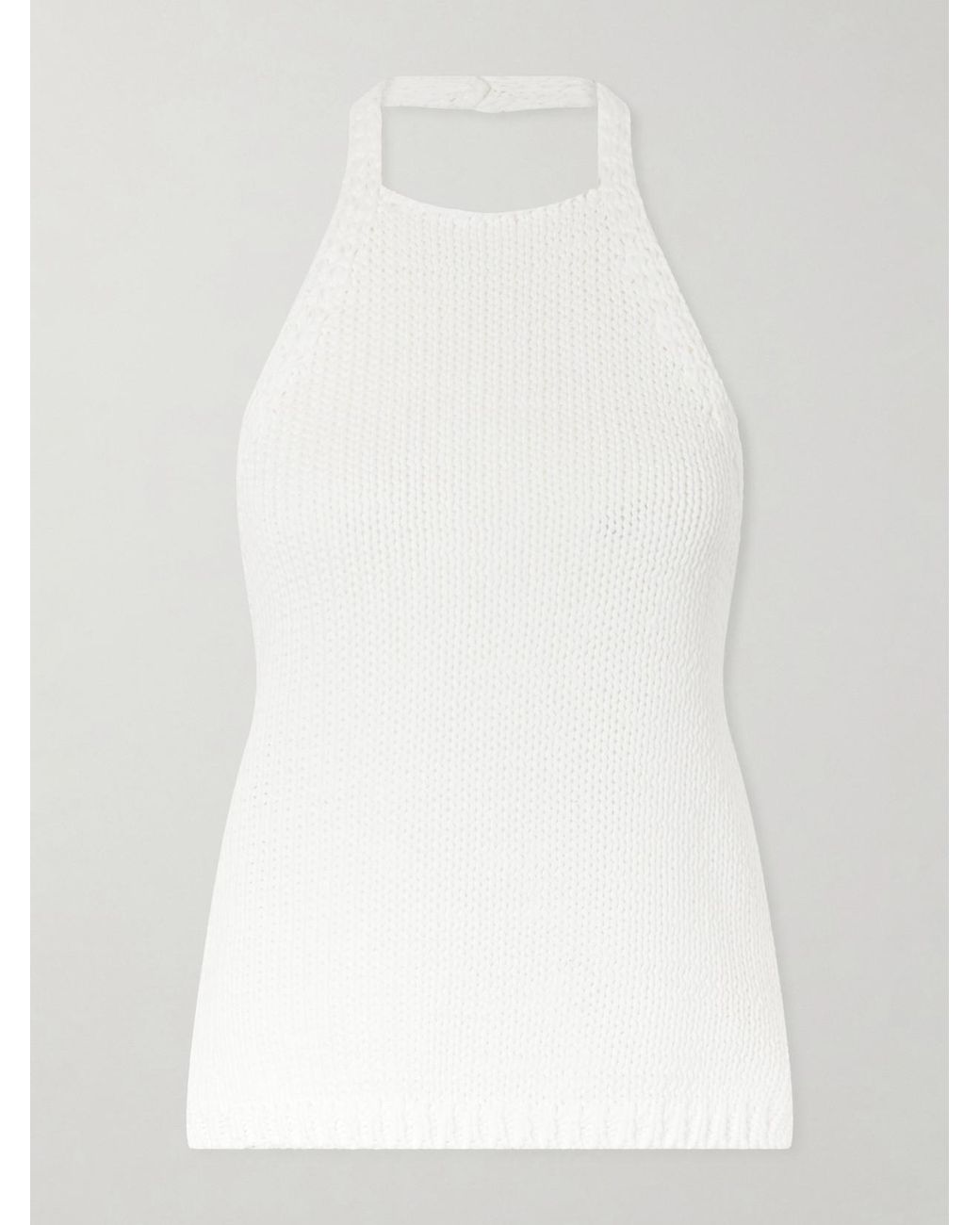 Rohe White Knitted Cotton Halterneck Top