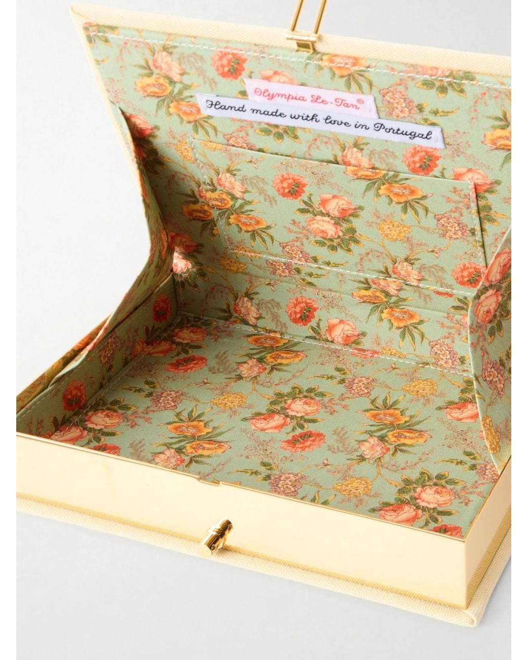 Olympia Le-Tan White Versailles Appliquéd Embroidered Canvas Clutch