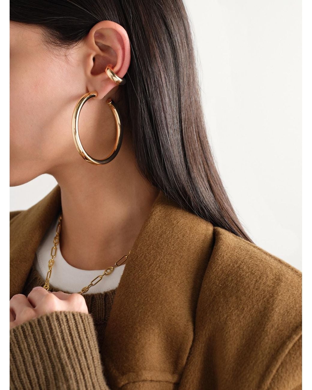 Jennifer Fisher Natural Natasha-Plated Hoop Earrings
