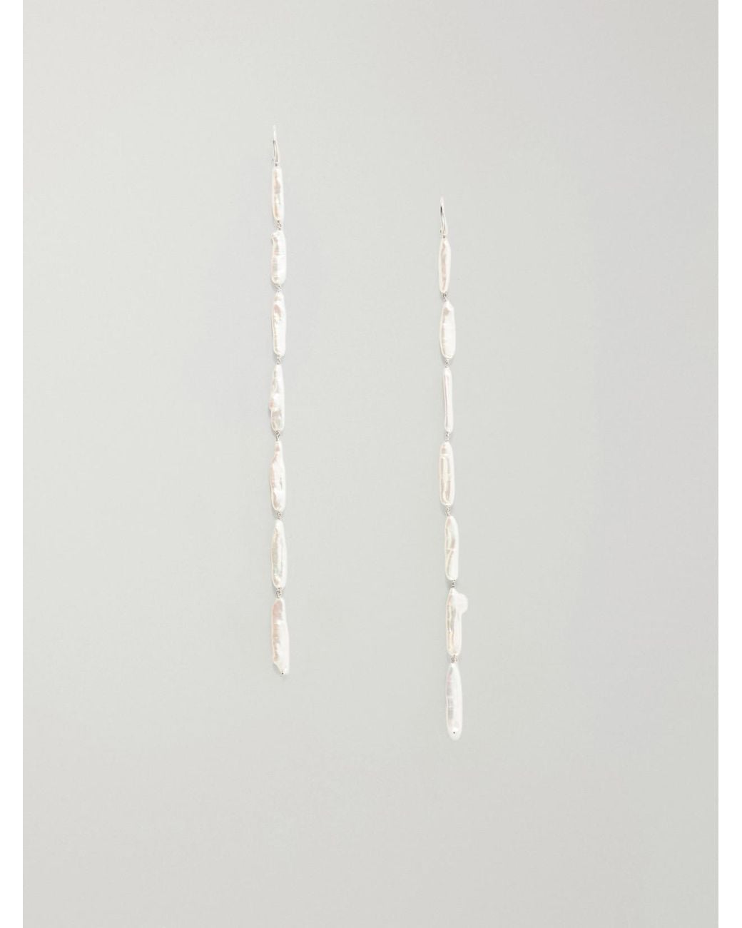 Le Sundial White Veil Drop Sterling And Freshwater Pearl Earrings