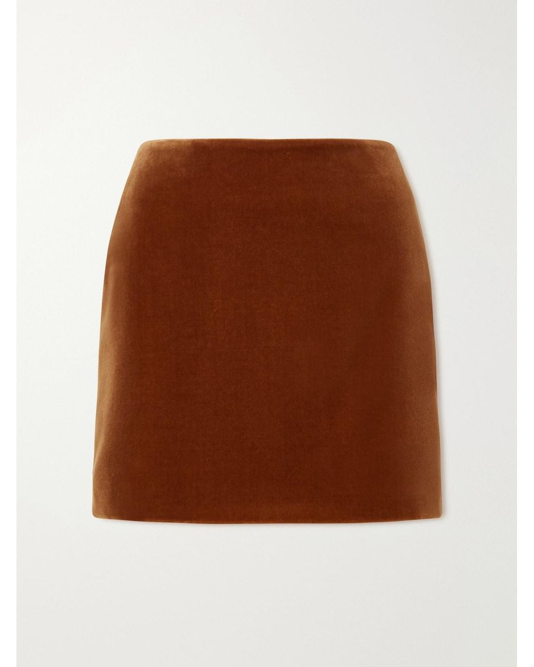 Blazé Milano Brown Jealousy Cotton-Velvet Mini Skirt
