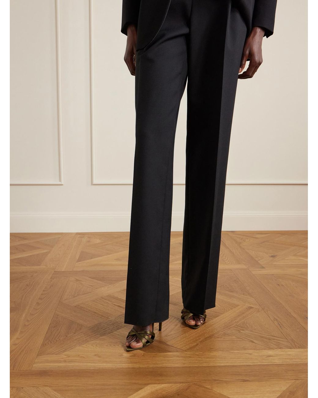 Saint Laurent Metallic Satin Kate Sandals 110