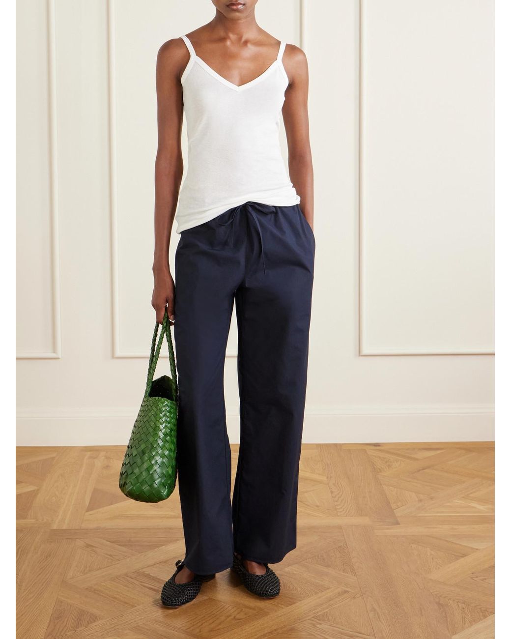 Flore Flore White Isla Organic Cotton-Jersey Camisole