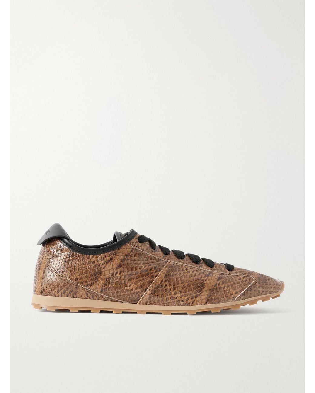 Jacquemus Brown Les Tennis Snake-Effect Leather Sneakers