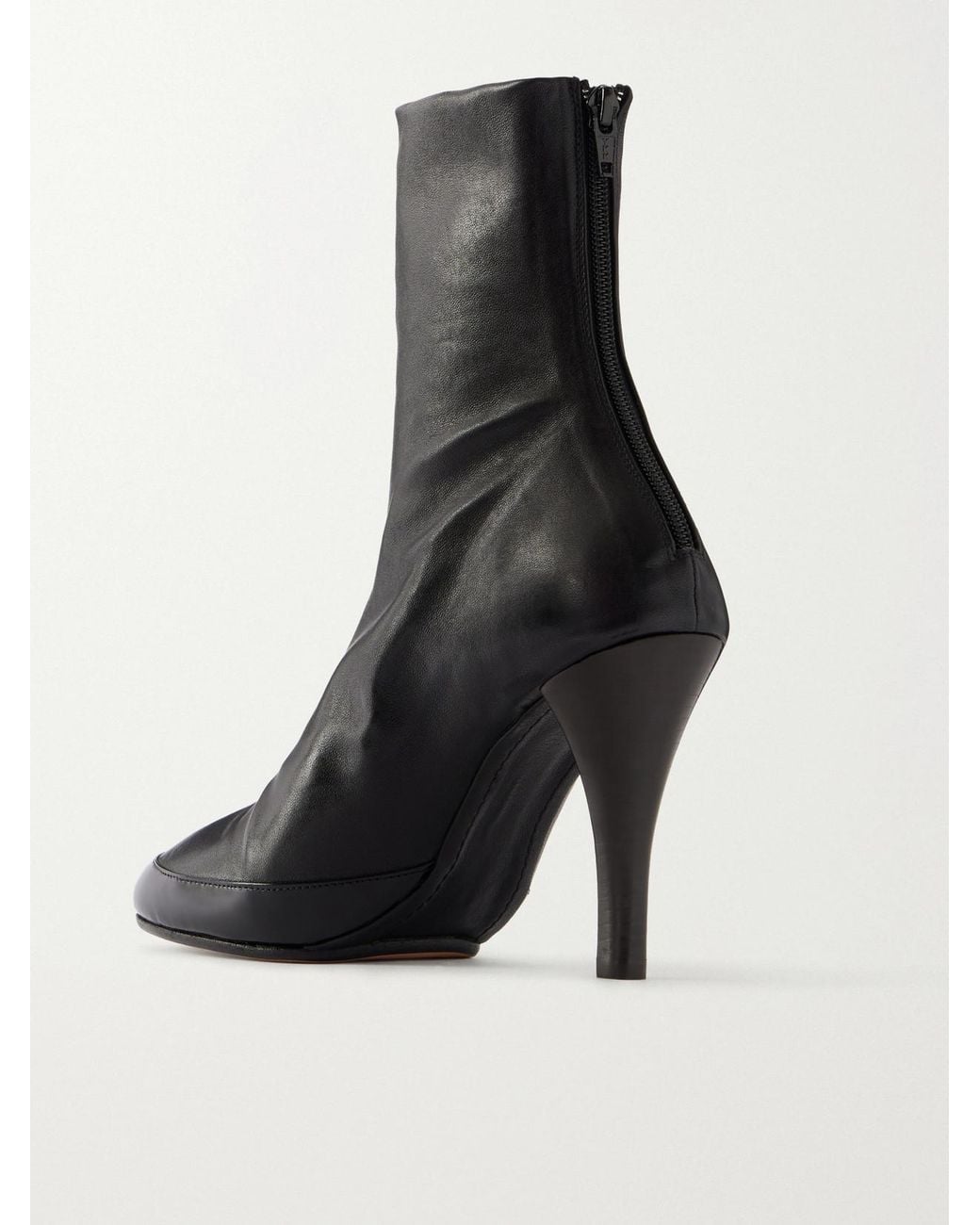 Jude Black Luna Stretch-Leather Ankle Boots