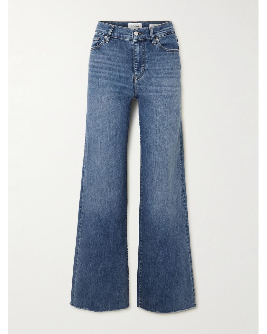 FRAME Blue Le Slim Palazzo High-Rise Wide-Leg Jeans