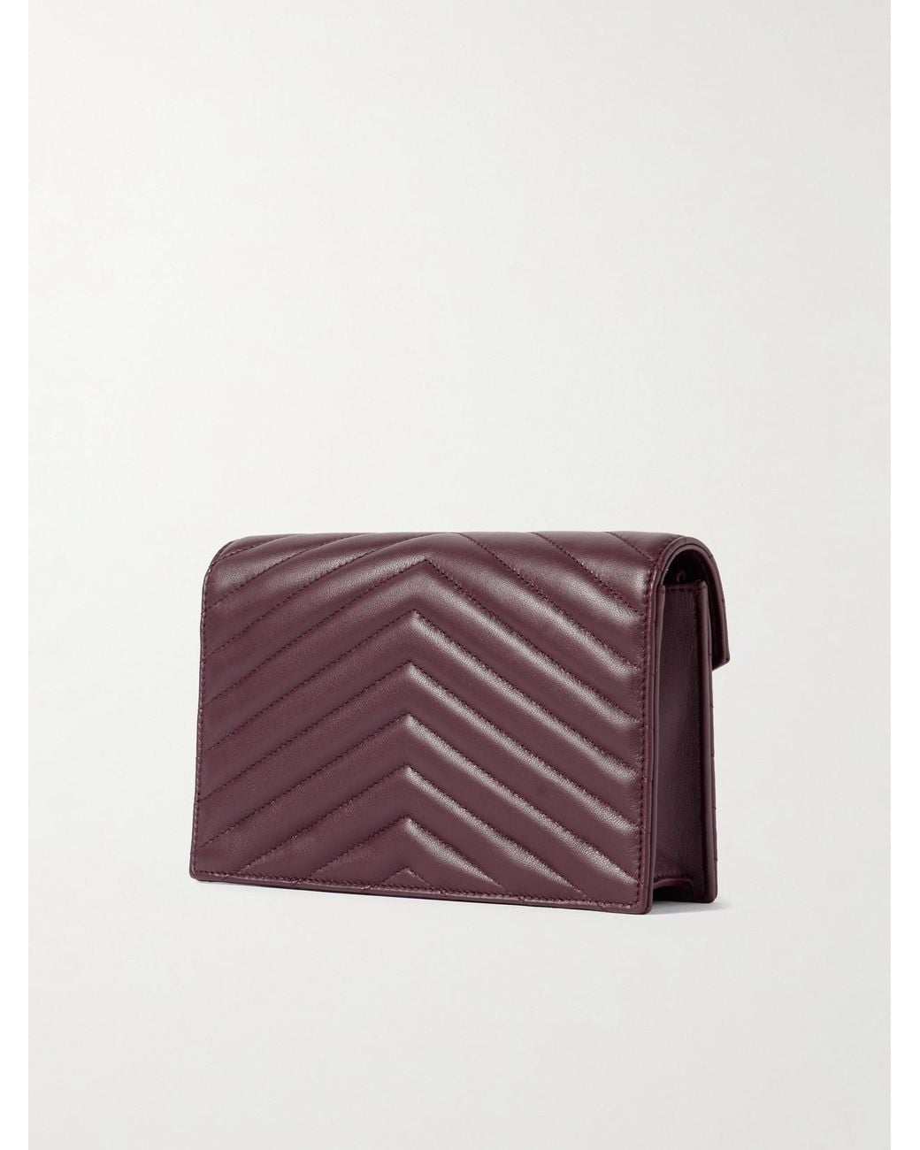 Saint Laurent Purple Cassandre Matelassé Leather Shoulder Bag