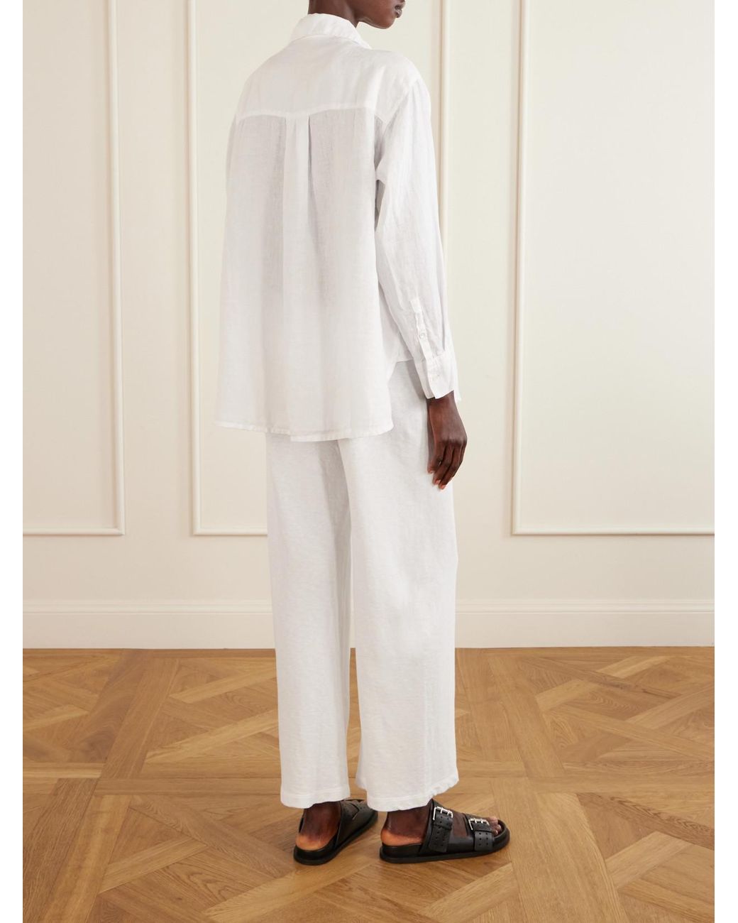 James Perse White Linen-Canvas Shirt