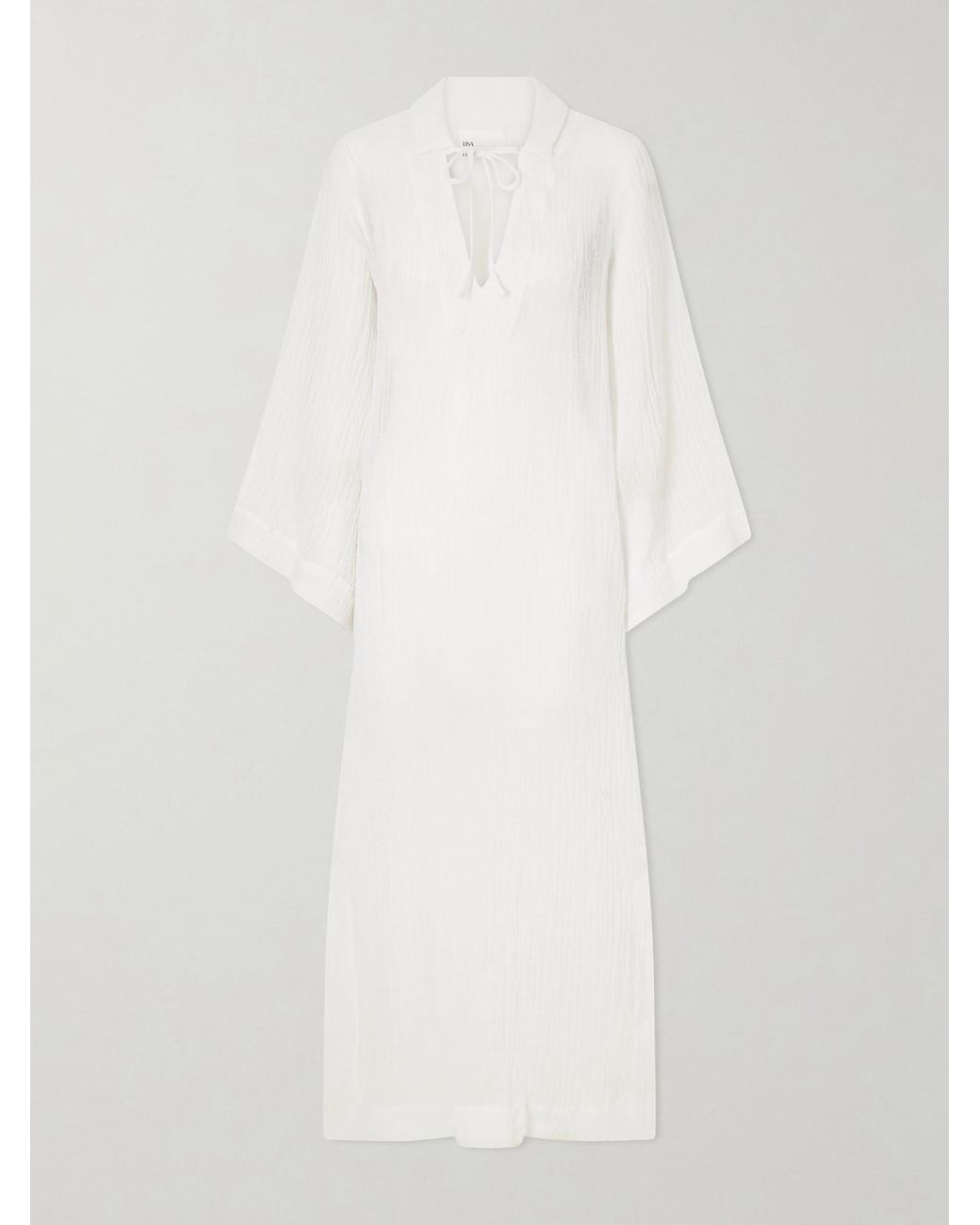 Lisa Marie Fernandez White Linen-Blend Coverup