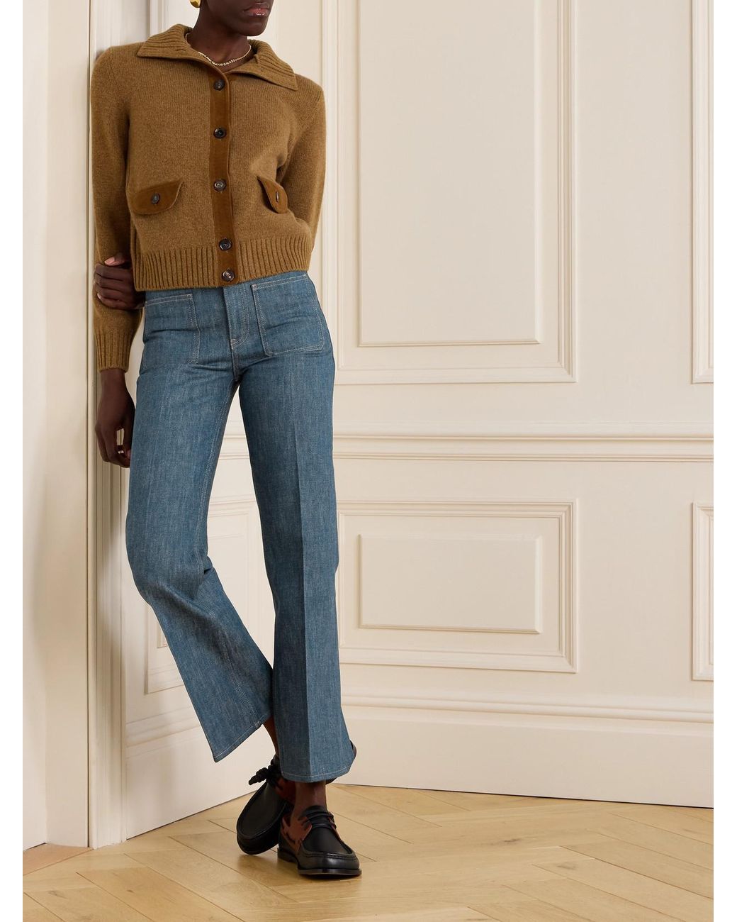 Loro Piana Blue Lamark High-Rise Flared Jeans