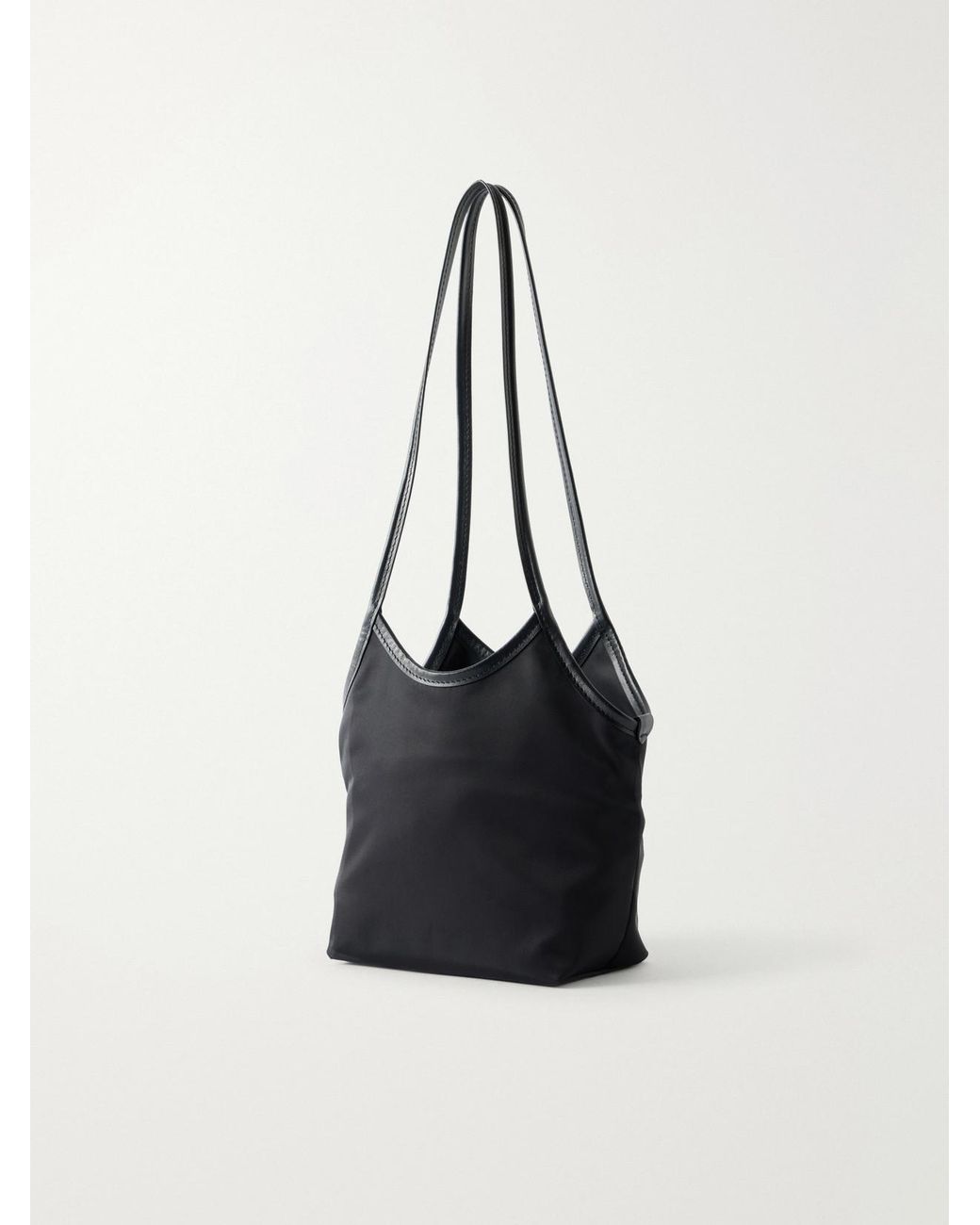 Valesque White Cami Small Leather-Trimmed Satin Shoulder Bag