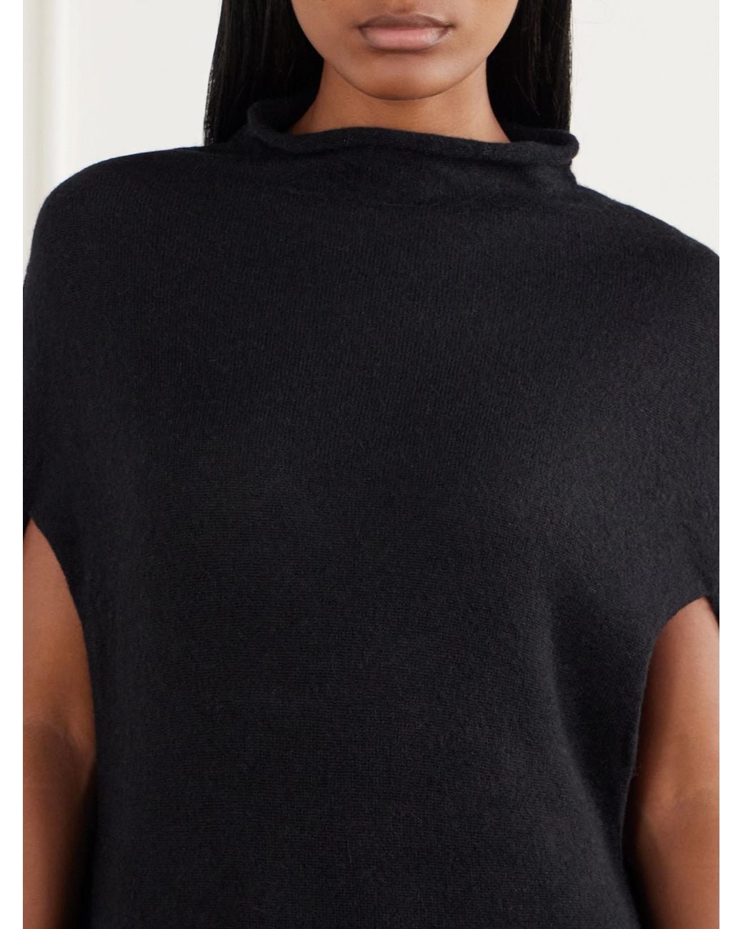Lauren Manoogian Black Bottle Cape-Effect Wool-Blend Maxi Dress