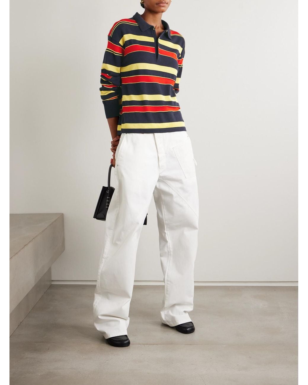J.W. Anderson Multicolor Embroidered Striped Cotton And Wool-Blend Polo Shirt