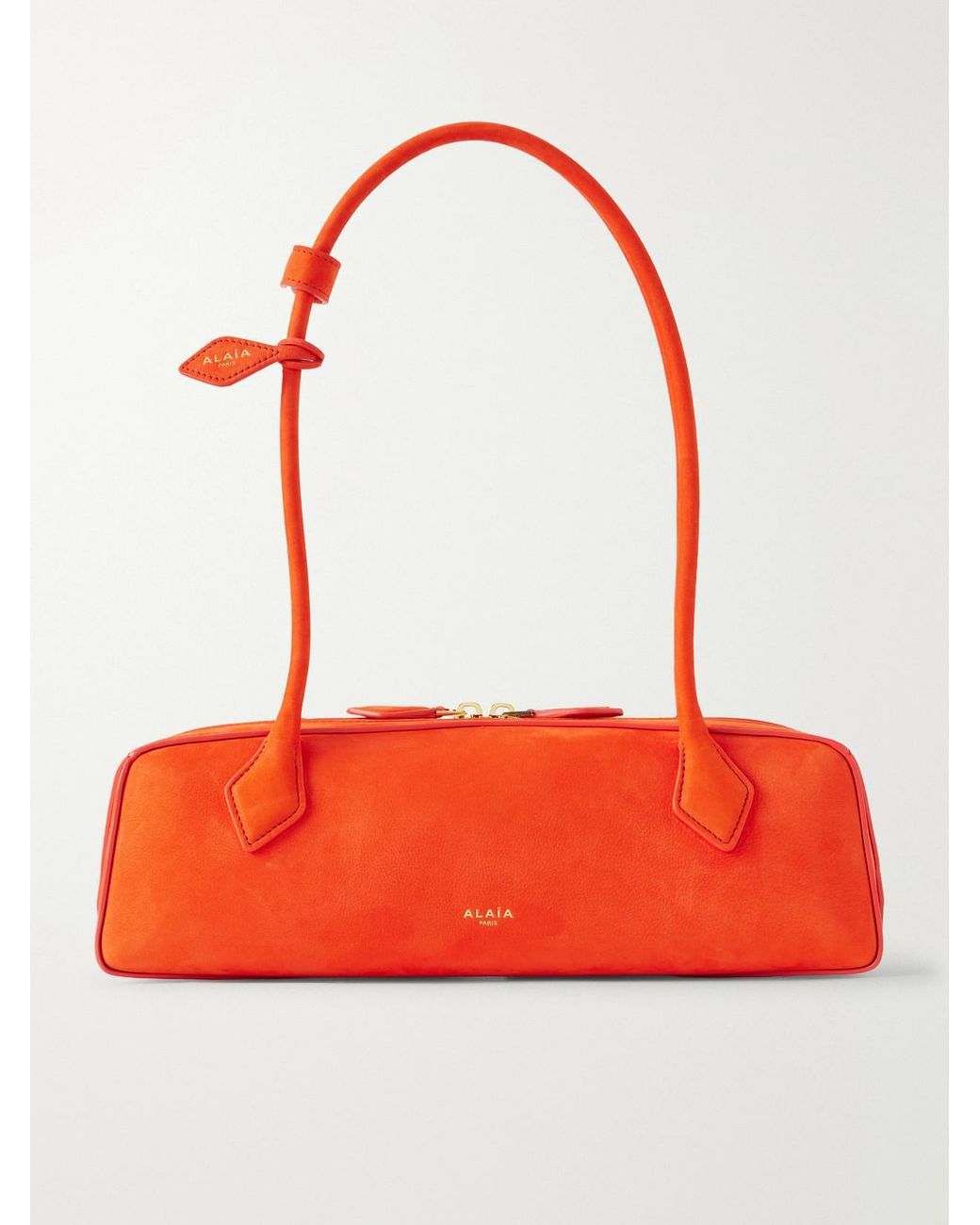 Alaïa Red Le Teckel Medium Nubuck Shoulder Bag