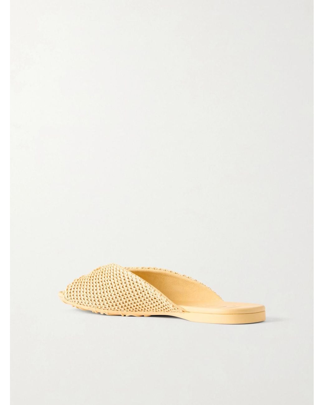 Loewe Natural Paula's Ibiza Pebble Raffia-Effect Sandals Slides