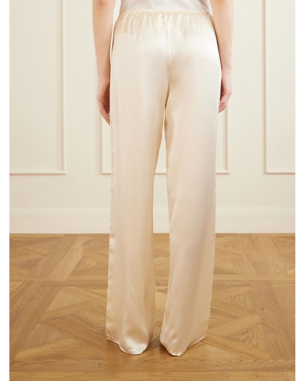 Olivia Von Halle White Elvira Silk-Satin Pajama Set