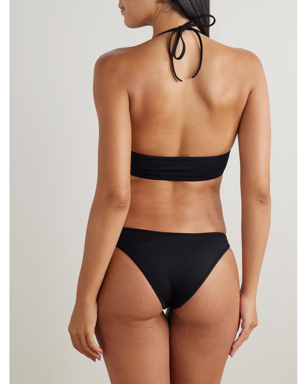 Bottega Veneta Black Embellished Halterneck Bikini