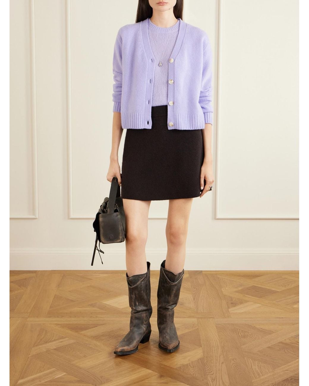 Lisa Yang Purple Marionette Cashmere And Silk-Blend Cardigan