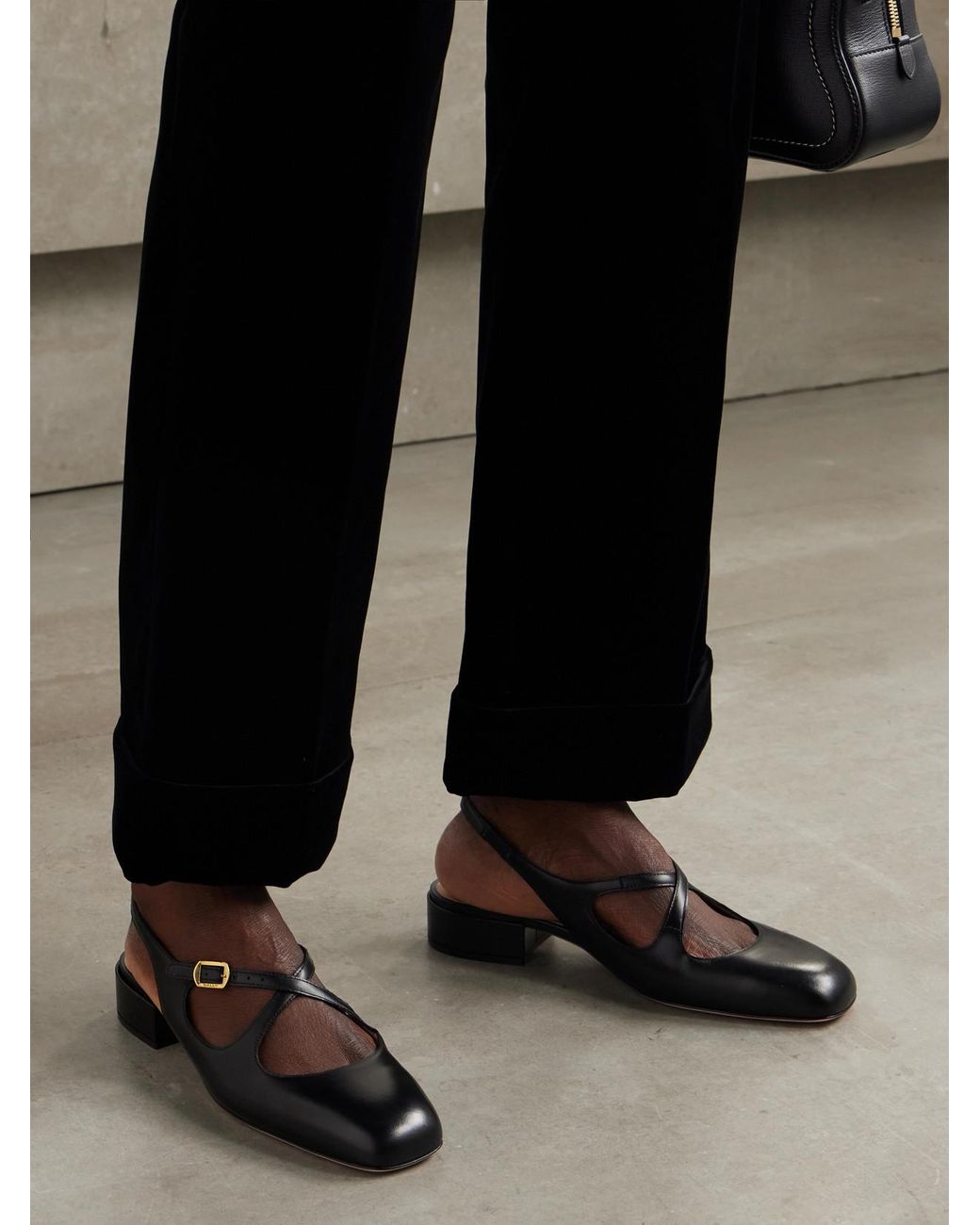 Bally Blariska Leather Slingback Pumps in Black | Lyst Bally Blariska Leather Slingback Pumps in Black | Lyst