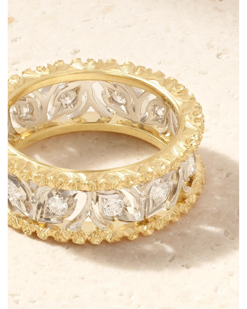 Buccellati Natural Ramage Eternelle 18-Karat And Diamond Ring