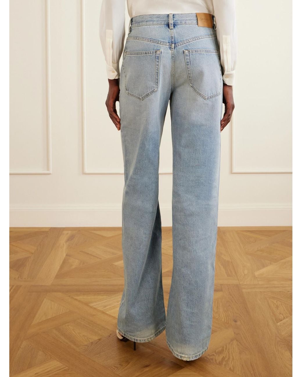 Saint Laurent Blue Neo 90S High-Rise Straight-Leg Jeans